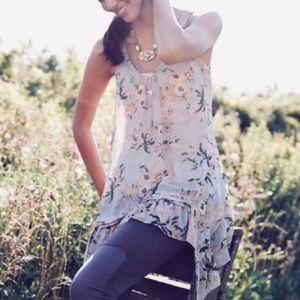 NWOT Anthropologie Maeve Magda Ruffled Floral Tunic Size XS